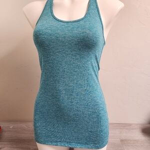 Patagonia Teal Tank Top S Racer Open Back Layering  Athletic Yoga Running Walk‎